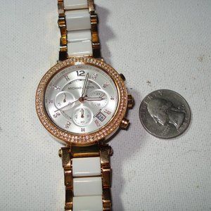 MK5774 GORGEOUS LADIES MICHAEL KORS HIGH END 3 DIALS DIAMOND WATCH RTL $295